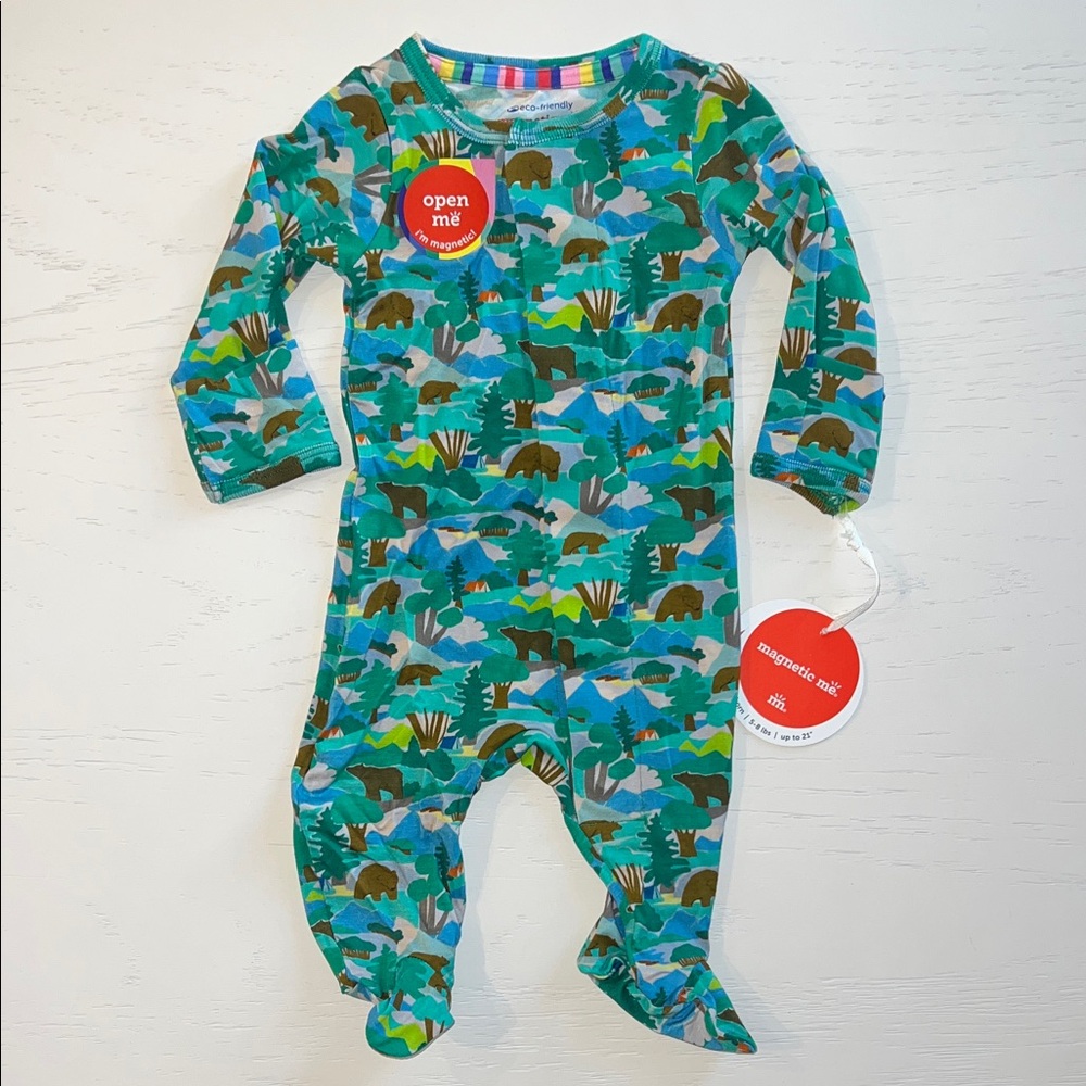 Magnetic Me Camo Cubs Footie - Forest Bear Print Newborn